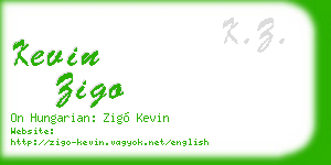 kevin zigo business card